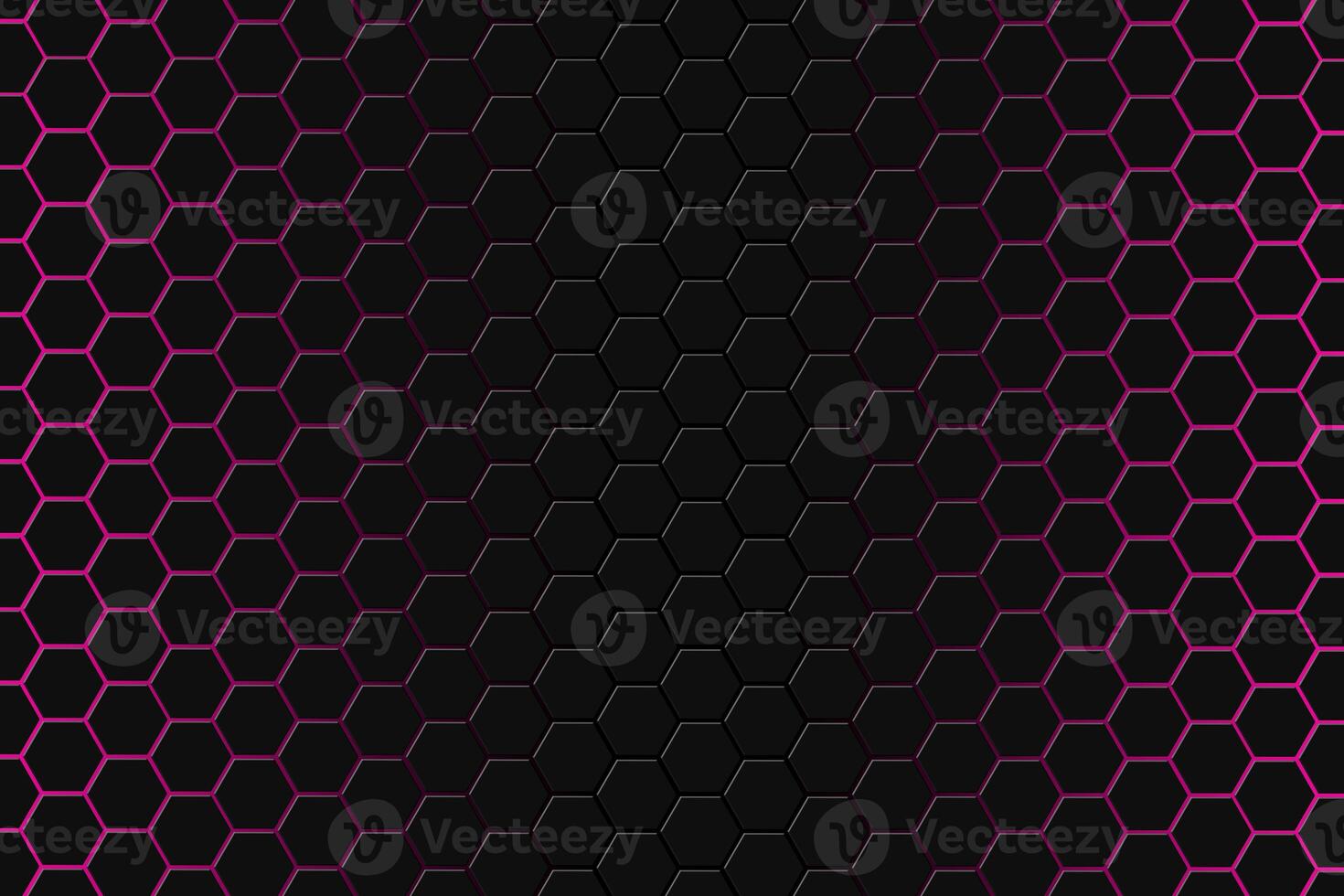 Abstract 3d rendering of futuristic surface with hexagons. Dark red sci-fi background. photo