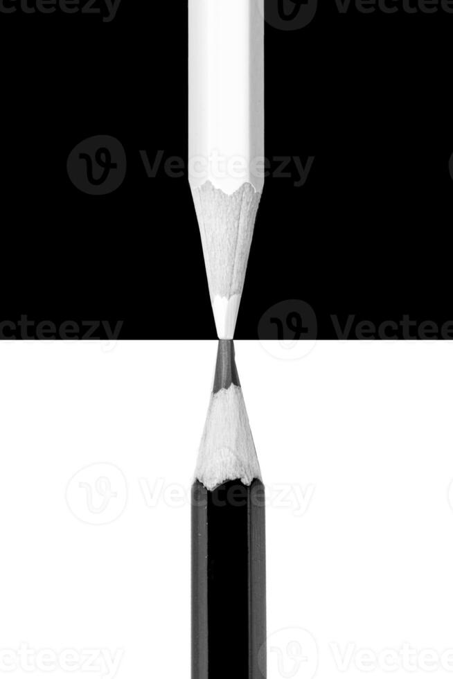 white and black pencil on white and black background photo