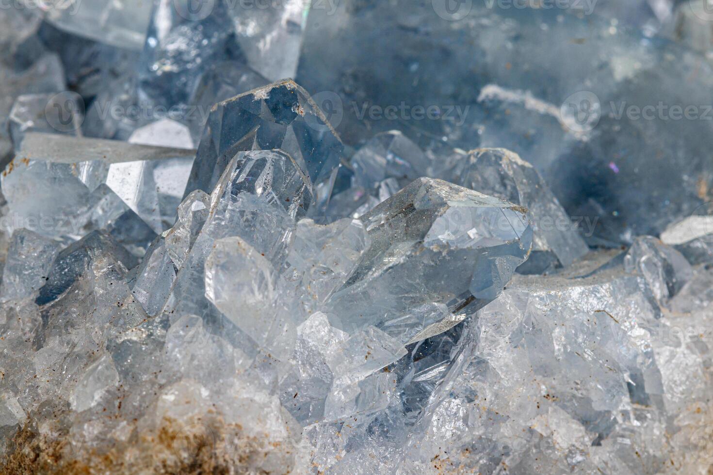 Macro mineral stone Celestine in the breed a white background photo