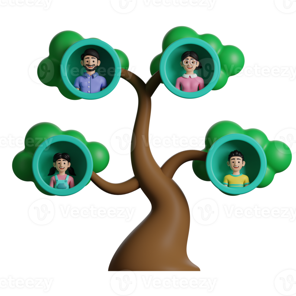 3d illustration familj träd png