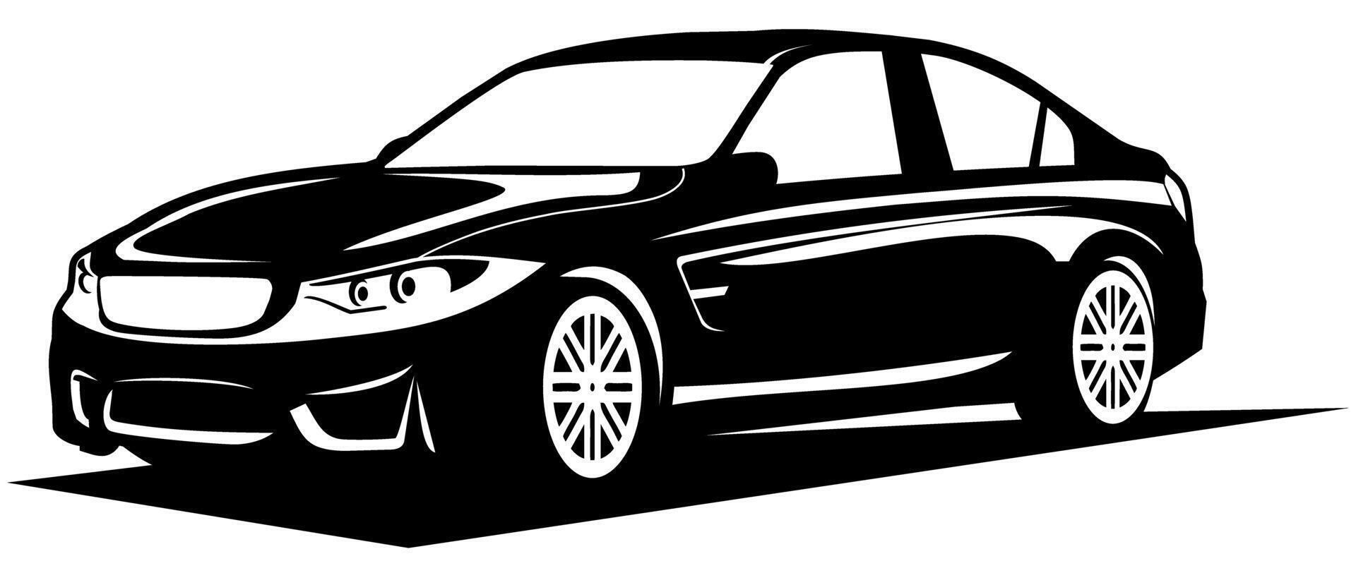 car black and white design vector art