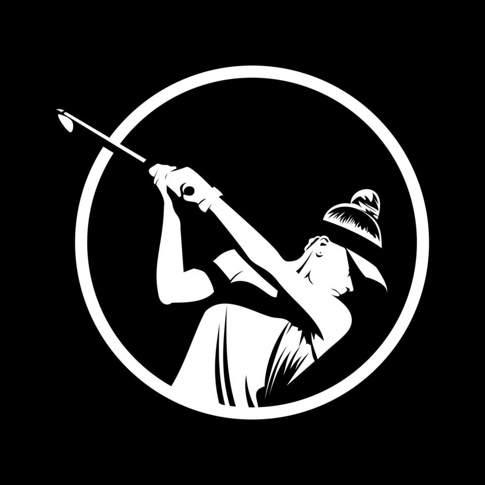 golf jugador icono logo ilustración vector