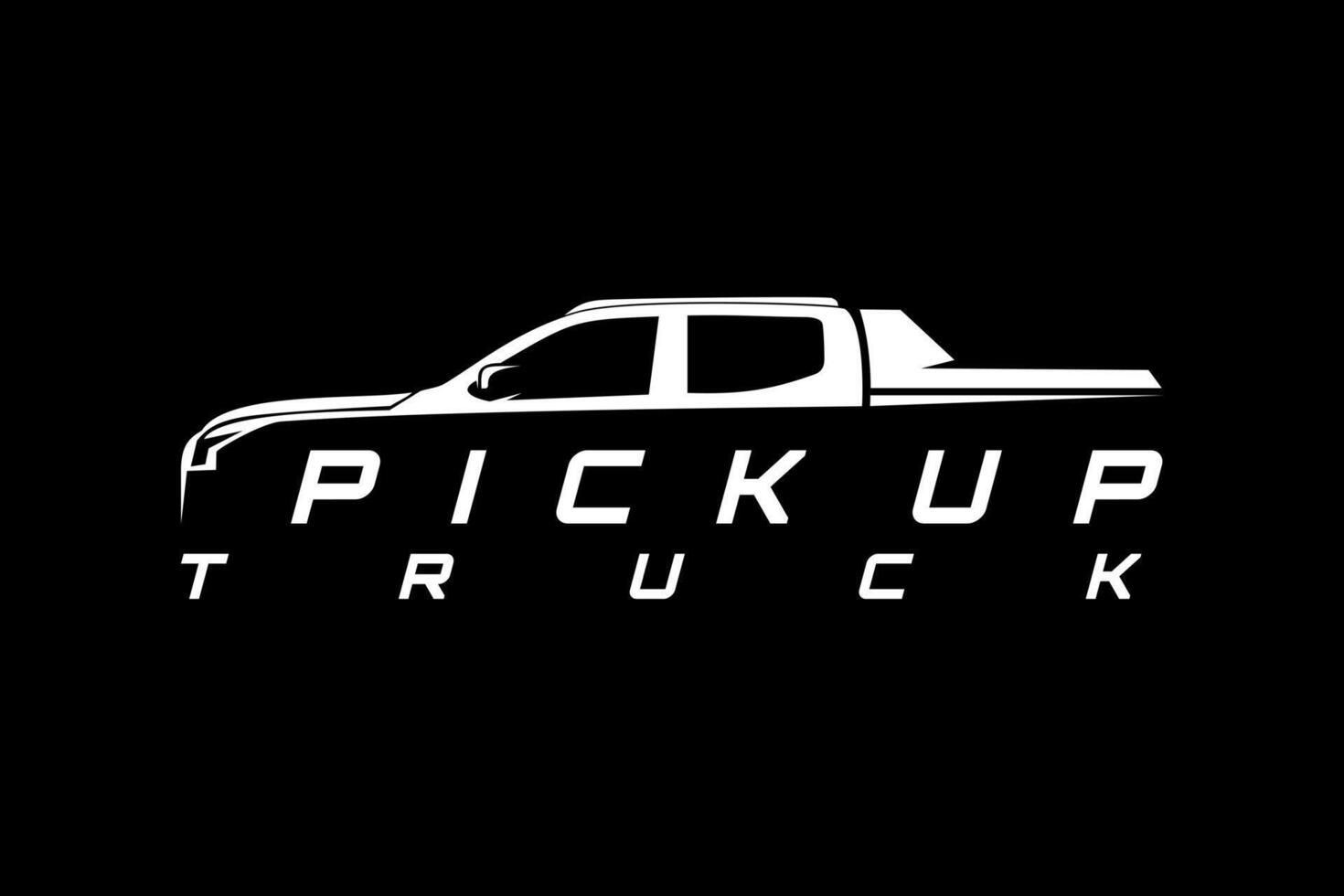 pick up truck black and white design vector