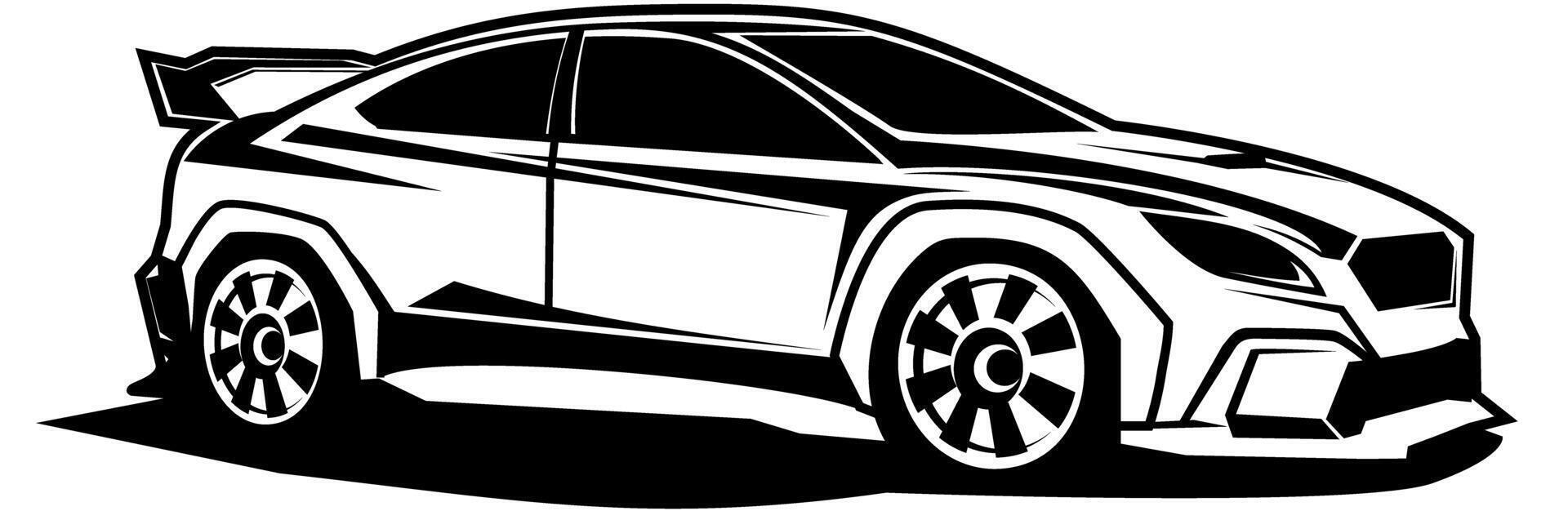car black and white design vector art