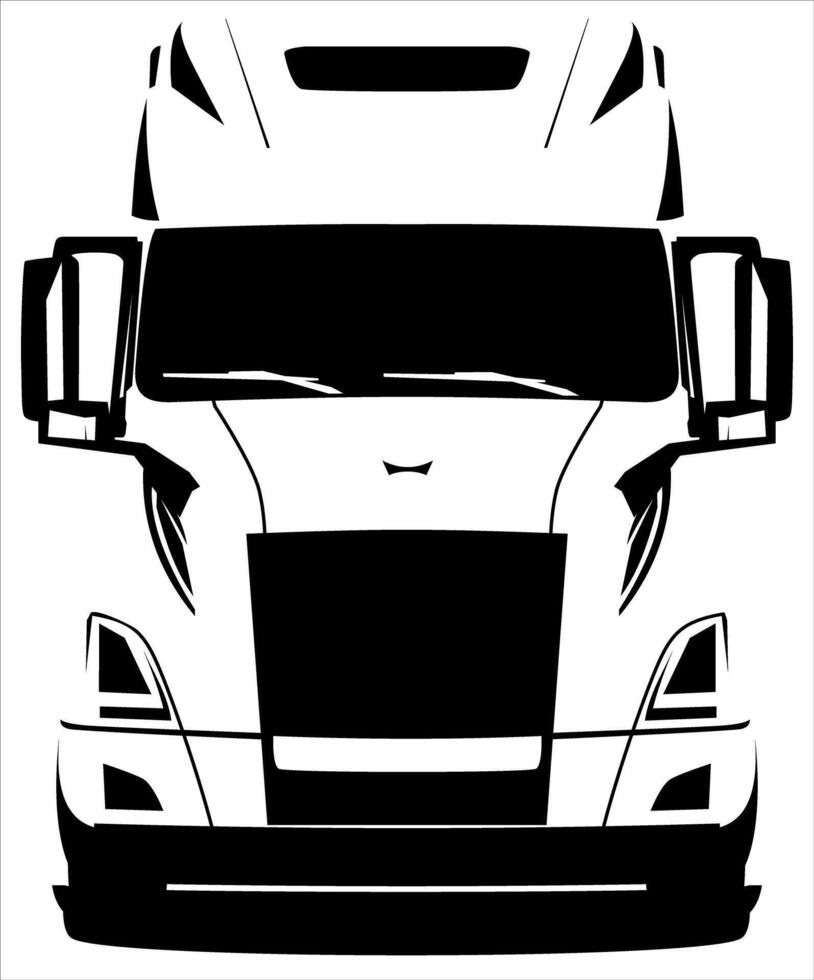 semi truck logo design vector art