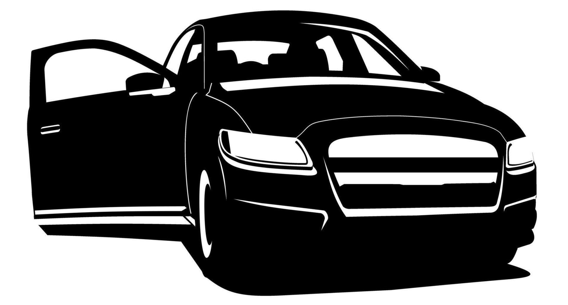 car black and white design vector art