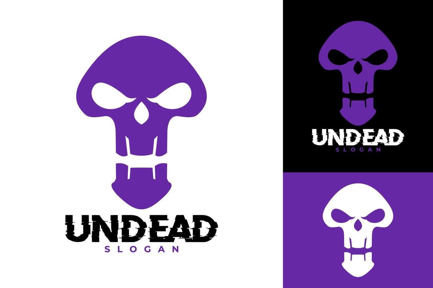 Undead Skeleton Demon Vector Logo Design