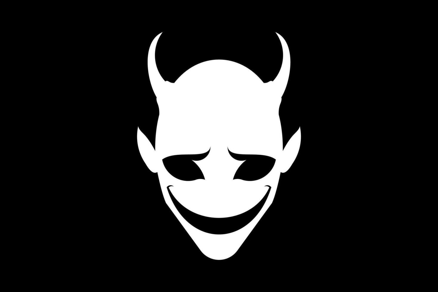 Demon Evil Smile Face Head Vector Logo Design