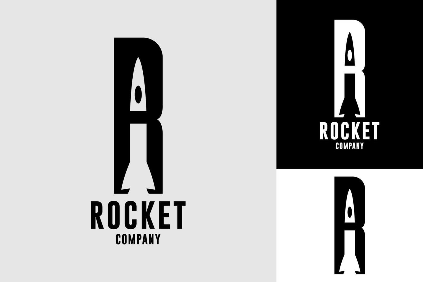 Letter R  Rocket Space Alphabet Launch Logo Design vector