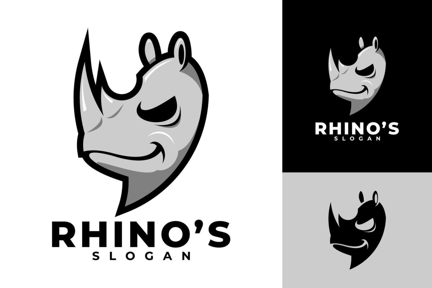 Rhino Mammal Vector Logo Design