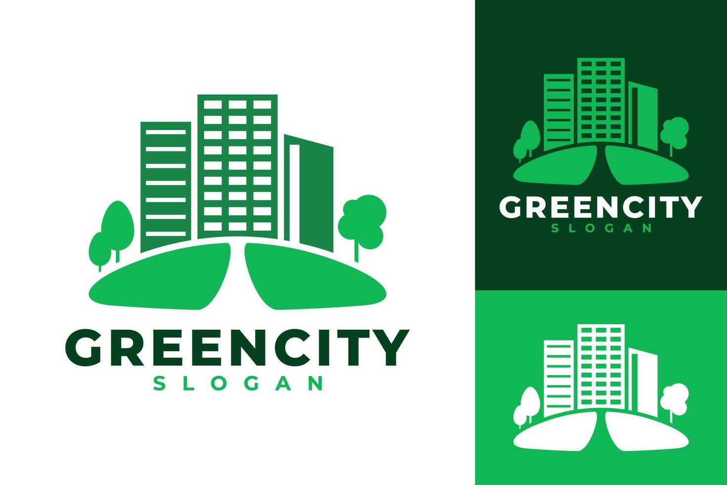 verde ciudad vector logo diseño