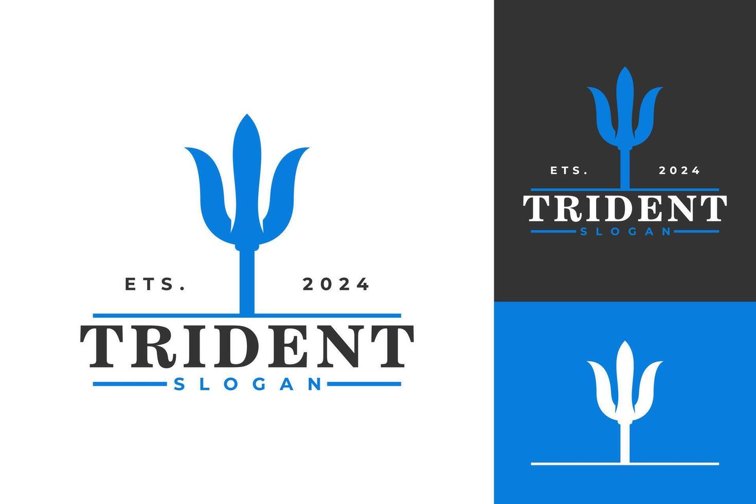 Trident Myth Poseidon Vector Logo Design