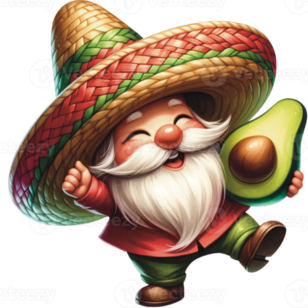 ai genererad cinco de mayo tomte, mexikansk tomte, vattenfärg cinco de mayo png