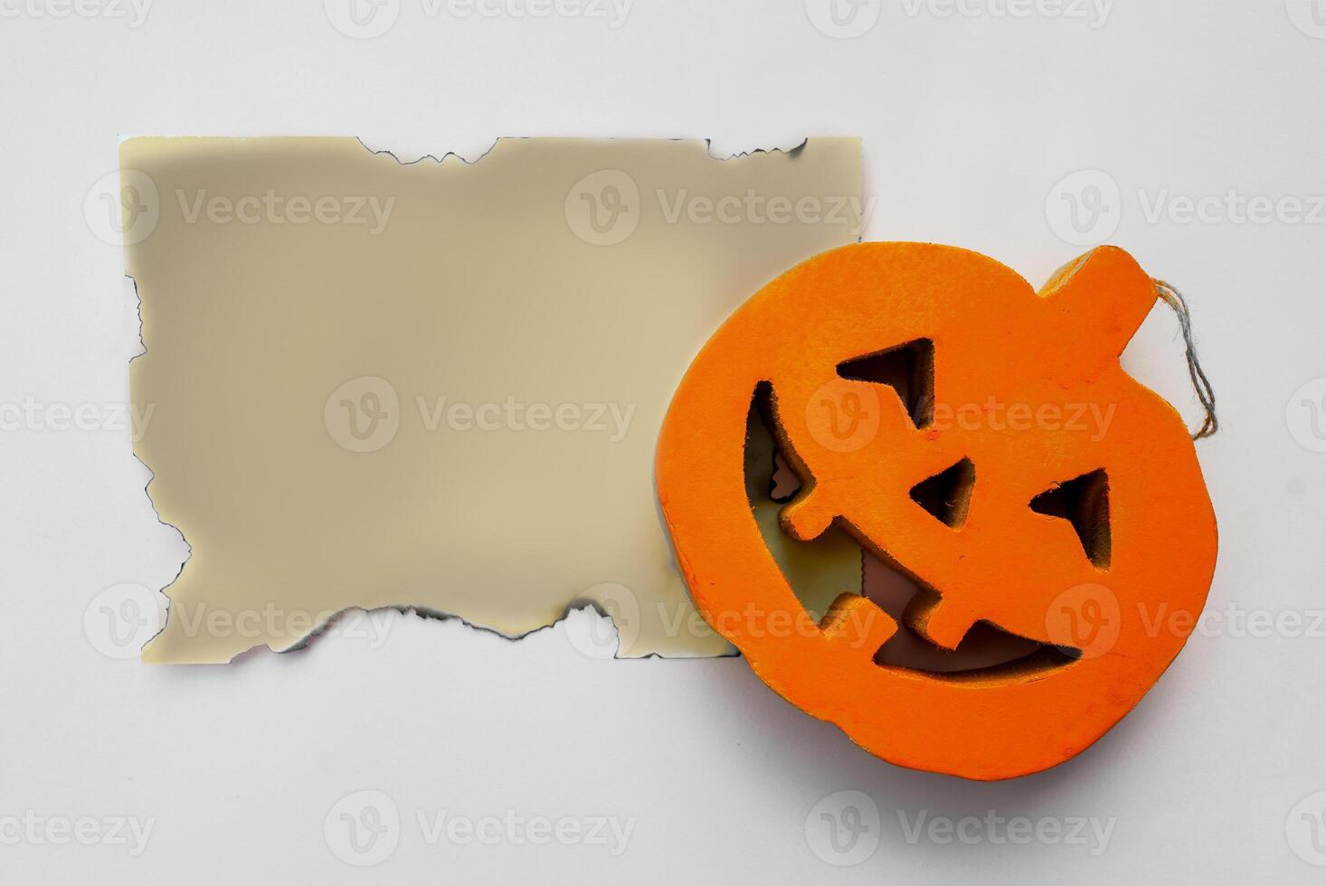 Halloween pumpkin with old letter Mock up photo