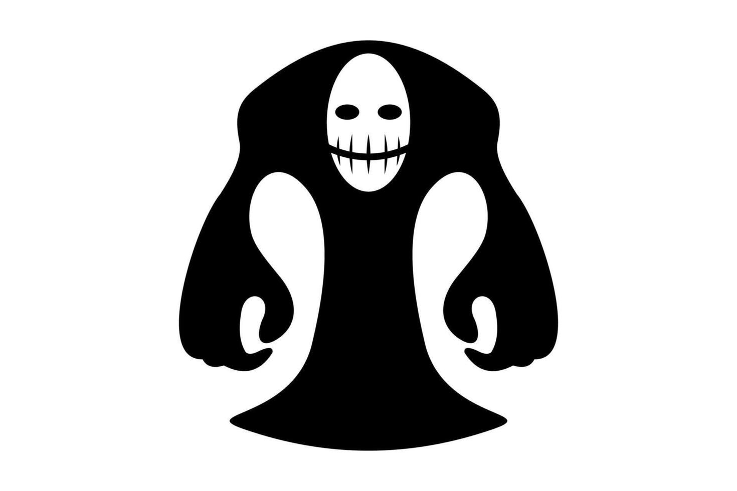 Black Monster Illustration Logo Design vector