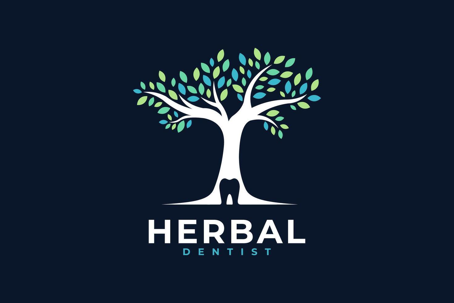 Herbal dental dentist vector logo design