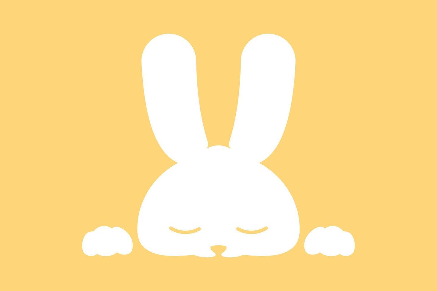 Sleepy Rabbit vector logo design