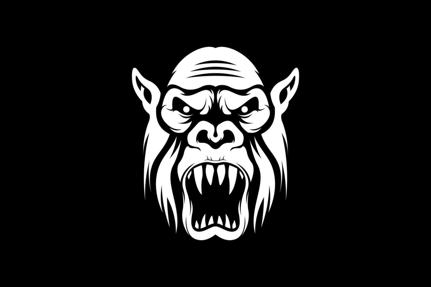 Beast face gorilla head vector logo design