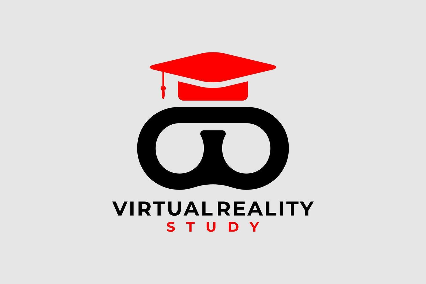 Virtual reality study vector logo design