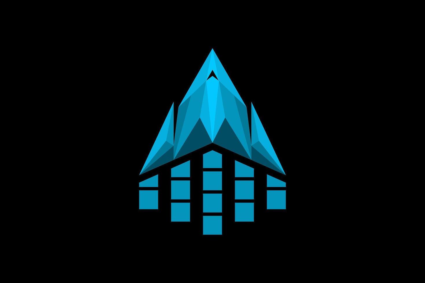 Abstract triangle prism vector logo design