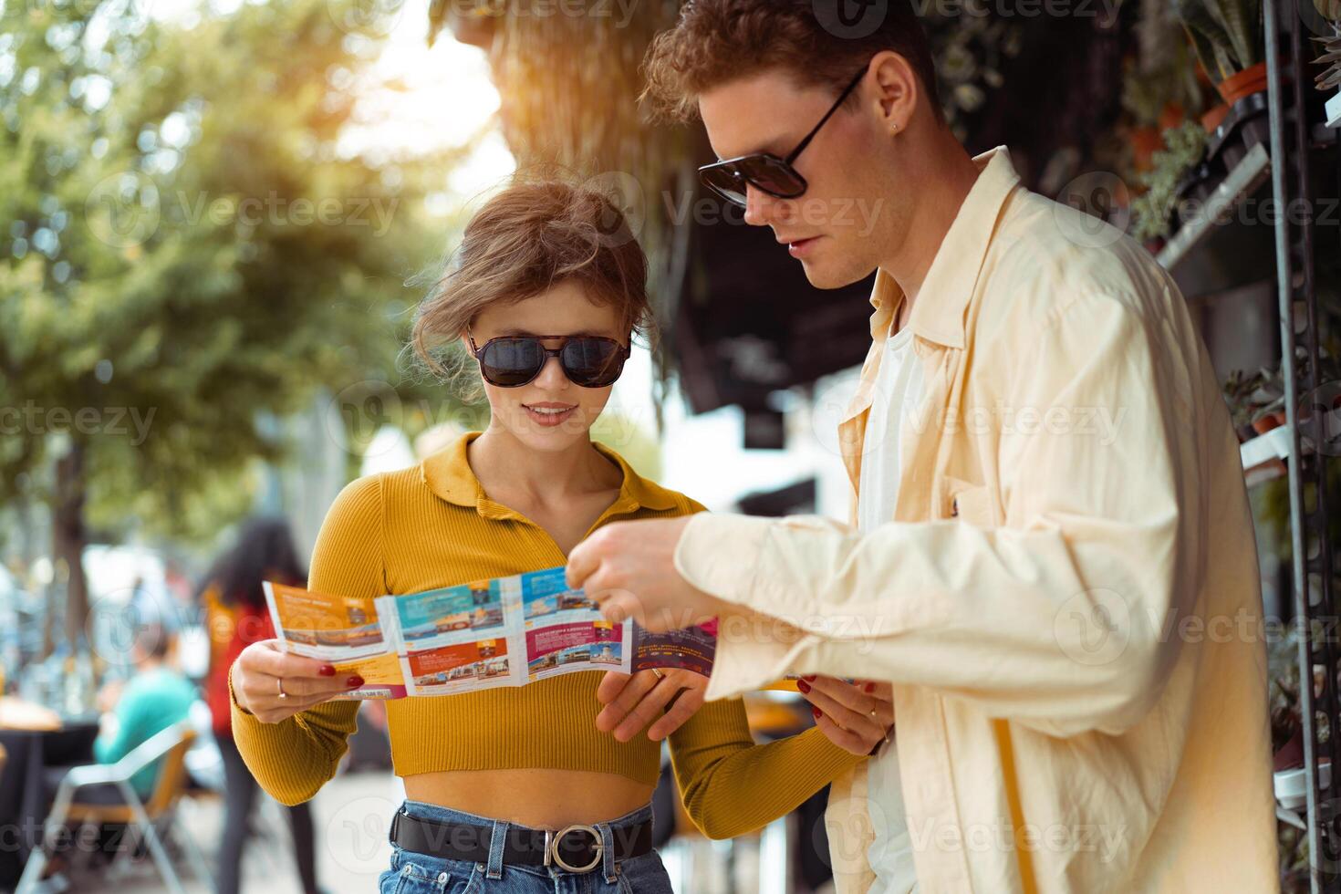 Tourist Couple With Map In Capital City Europe photo