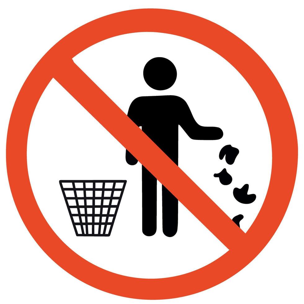 Vector throw garbage in its place icon illustration