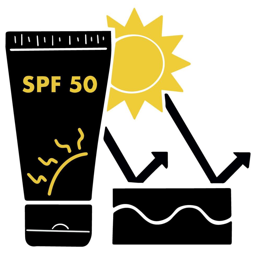 Vector sun screen protector 50 spf icon design illustration