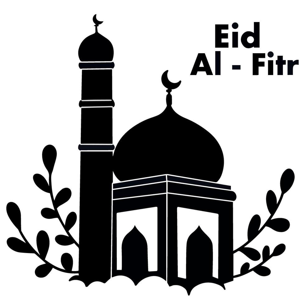 Simple vector design eid al fitr illustration