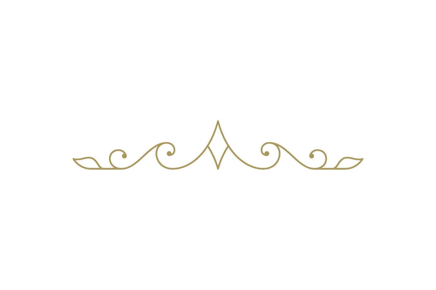 Vintage ornament swirl text divider filigree calligraphic vector illustration