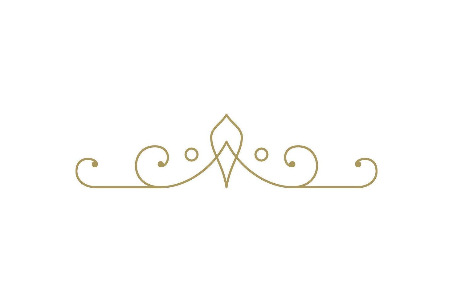 Vintage ornament swirl text divider filigree calligraphic vector illustration