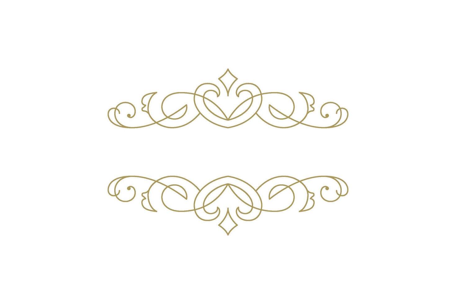 Vintage ornament swirl text divider filigree calligraphic vector illustration