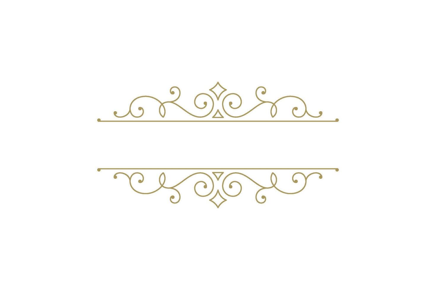 Vintage ornament swirl text divider filigree calligraphic vector illustration