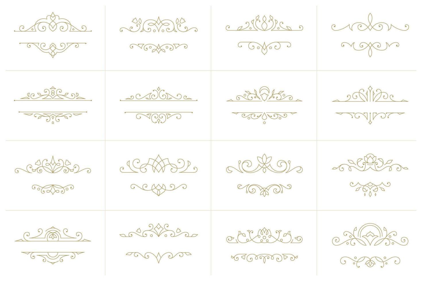 Clásico ornamento remolino texto divisores filigrana caligráfico vector colocar.