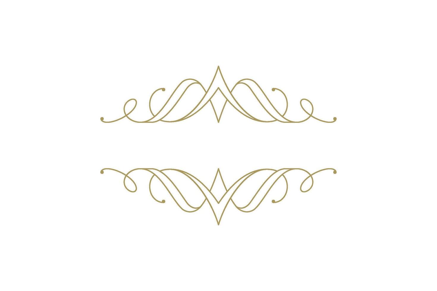 Vintage ornament swirl text divider filigree calligraphic vector illustration
