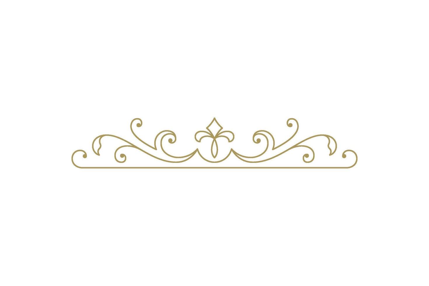Vintage ornament swirl text divider filigree calligraphic vector illustration
