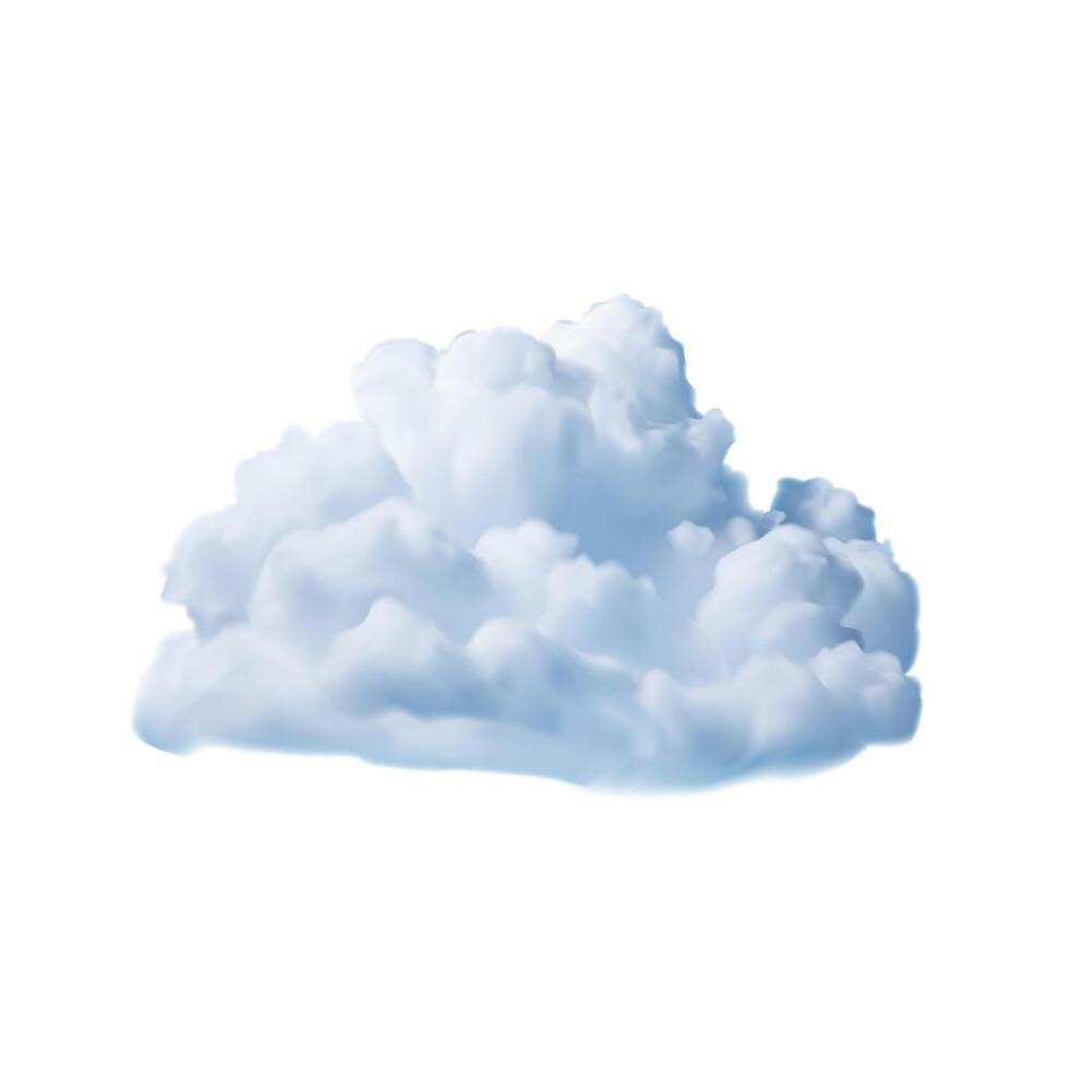 mullido nube nublado Cloudscape aire cúmulo meteorología clima 3d icono realista vector