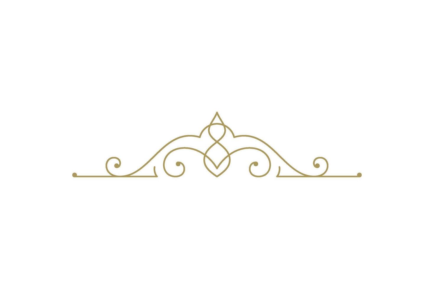 Vintage ornament swirl text divider filigree calligraphic vector illustration