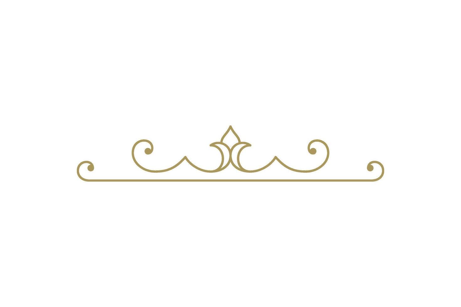 Vintage ornament swirl text divider filigree calligraphic vector illustration