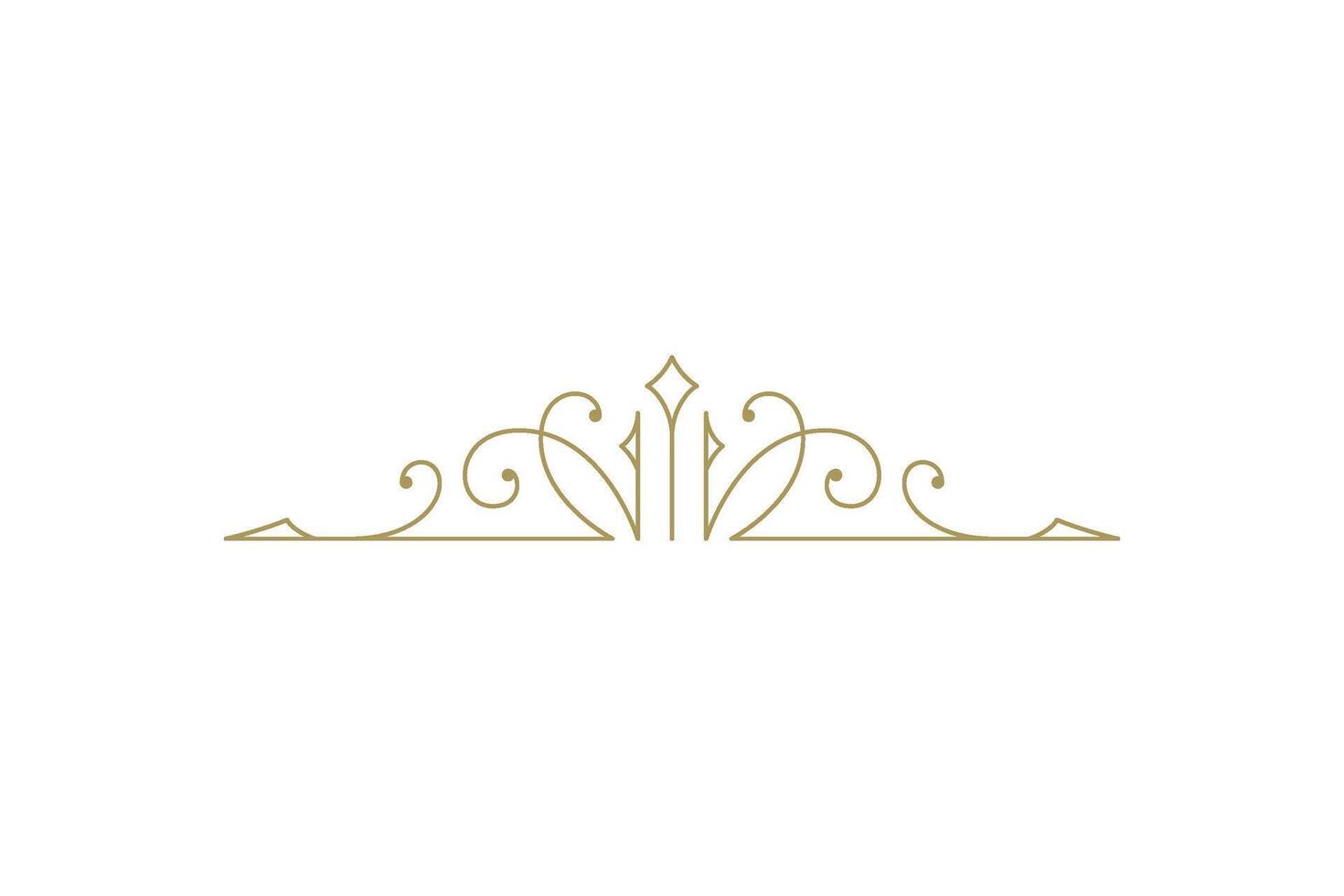 Vintage ornament swirl text divider filigree calligraphic vector illustration
