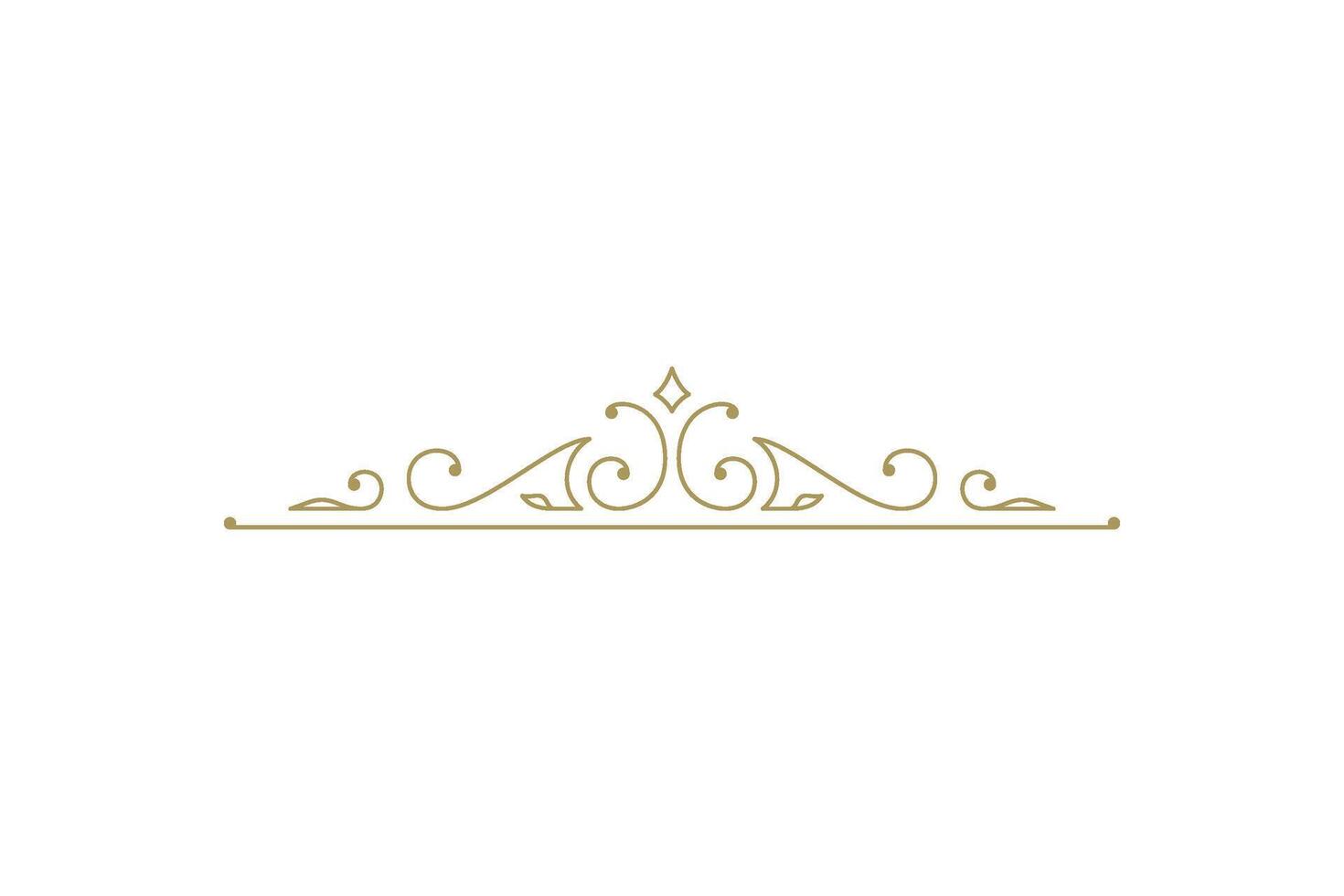 Vintage ornament swirl text divider filigree calligraphic vector illustration