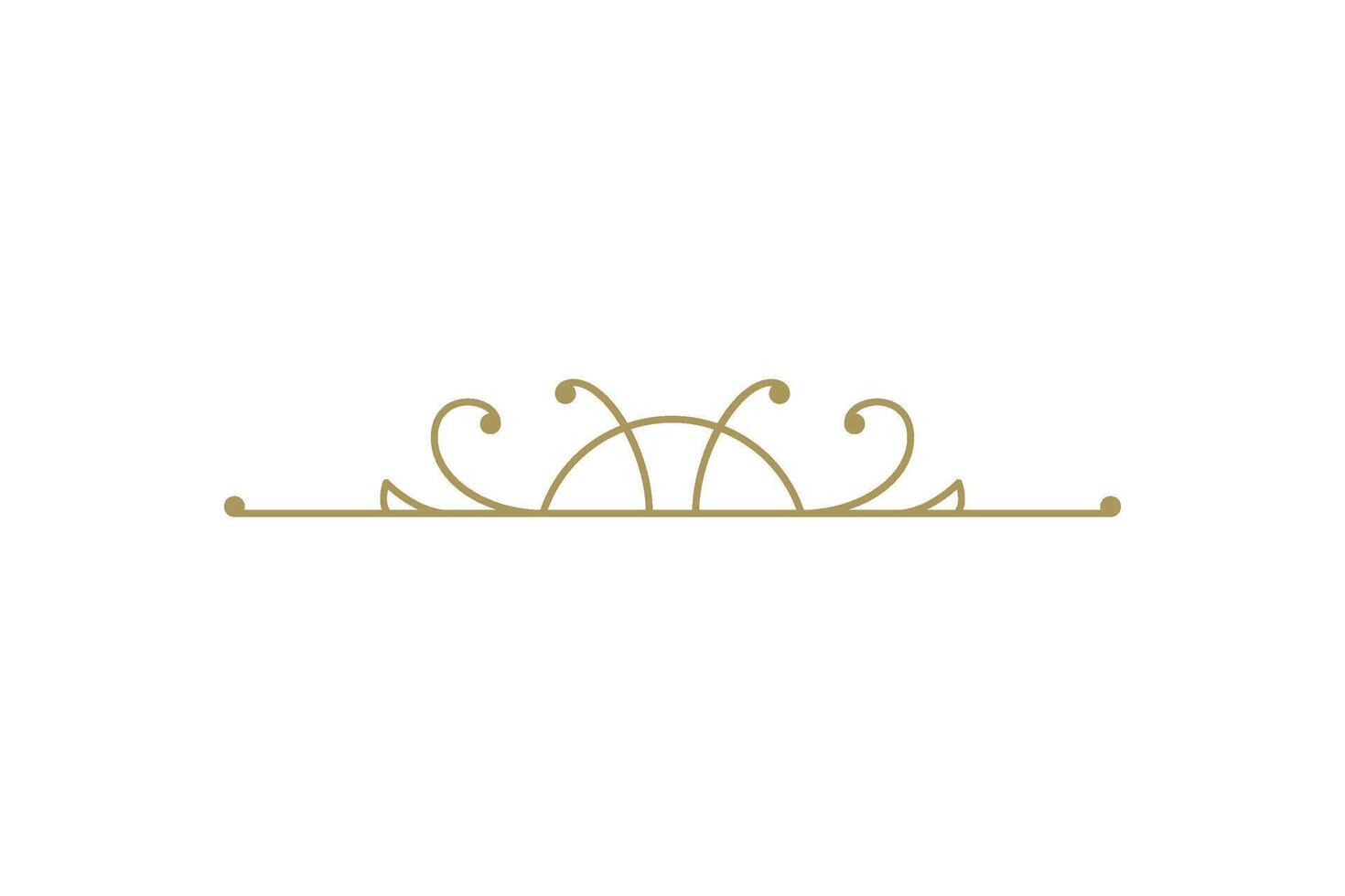 Vintage ornament swirl text divider filigree calligraphic vector illustration