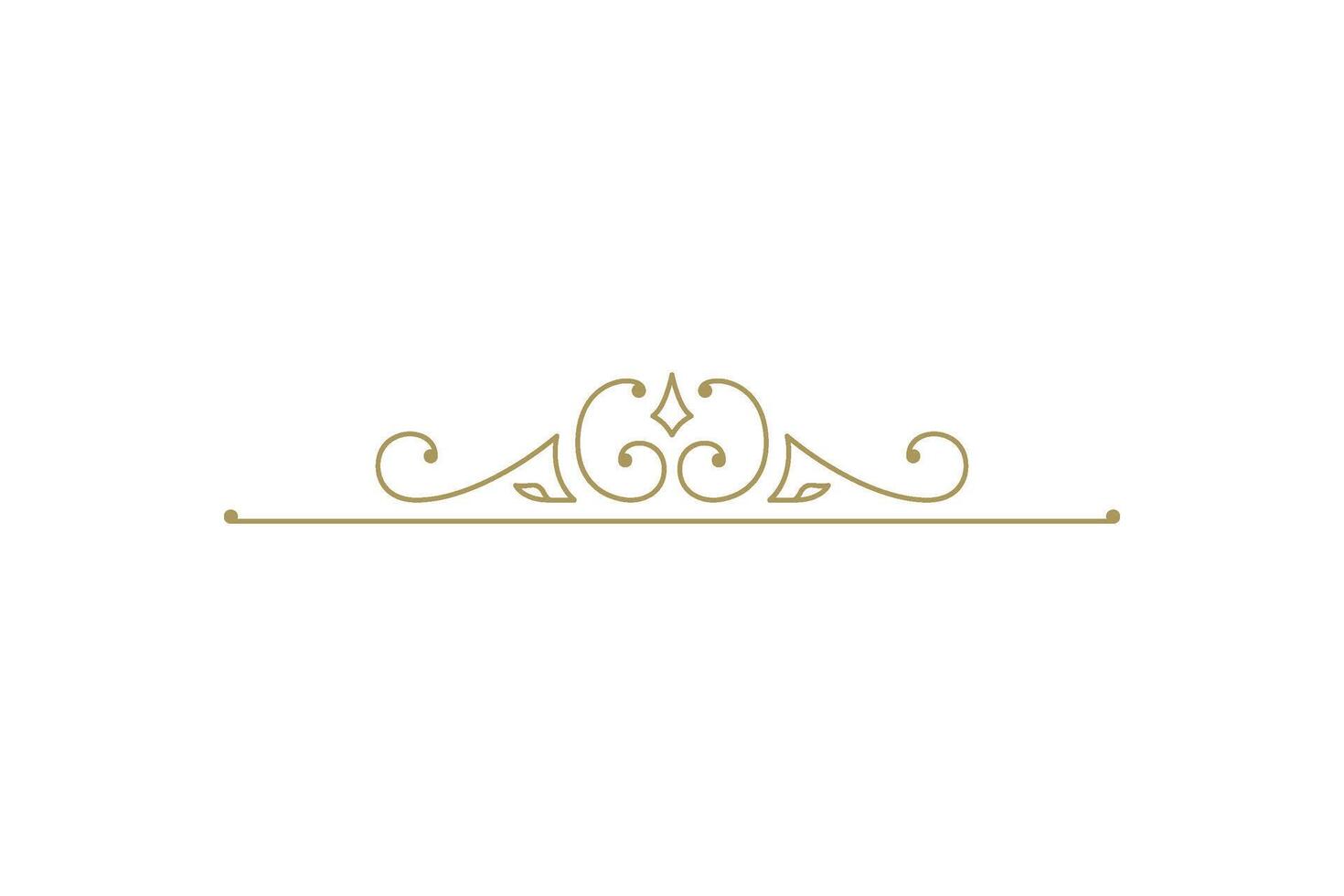 Vintage ornament swirl text divider filigree calligraphic vector illustration