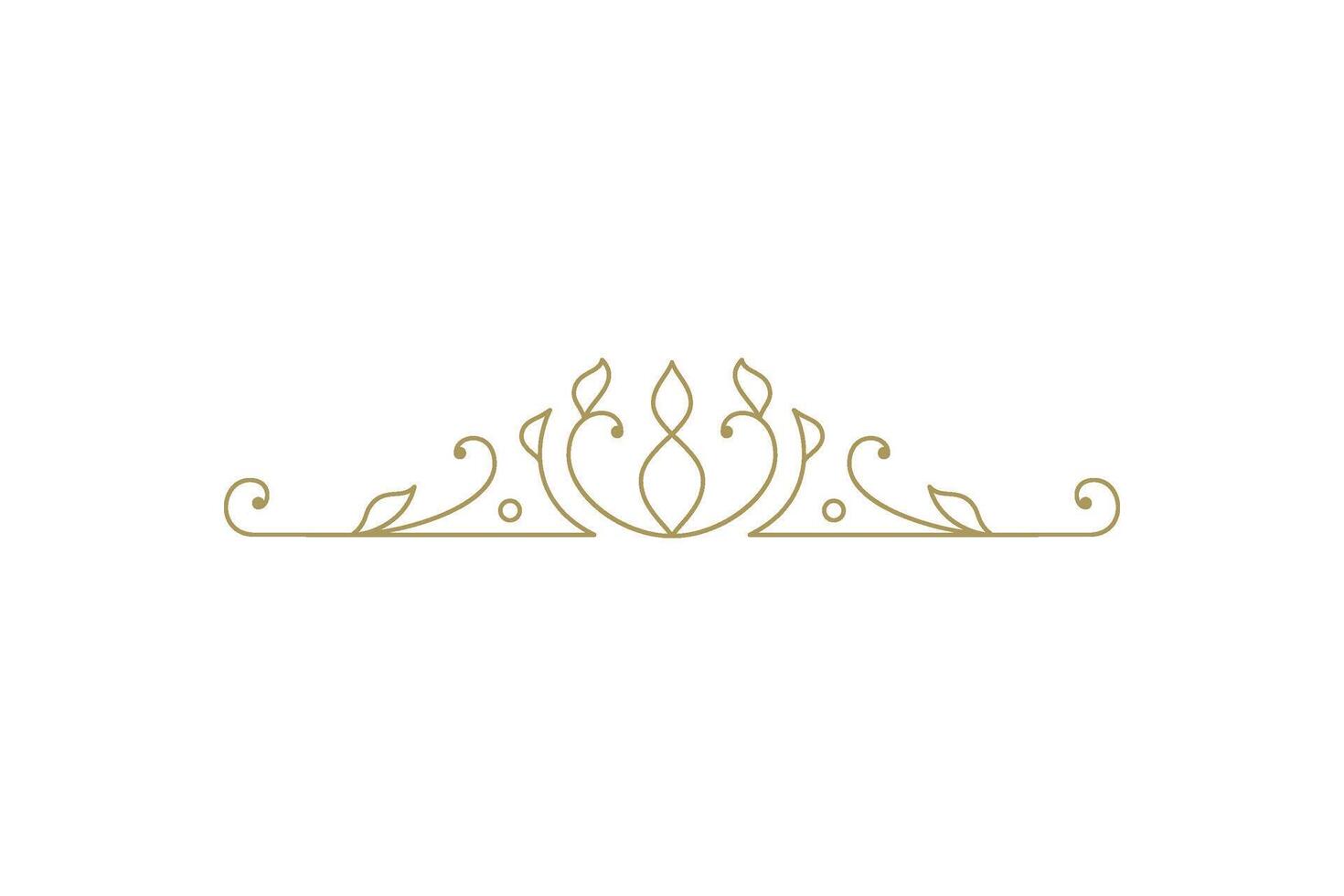 Vintage ornament swirl text divider filigree calligraphic vector illustration