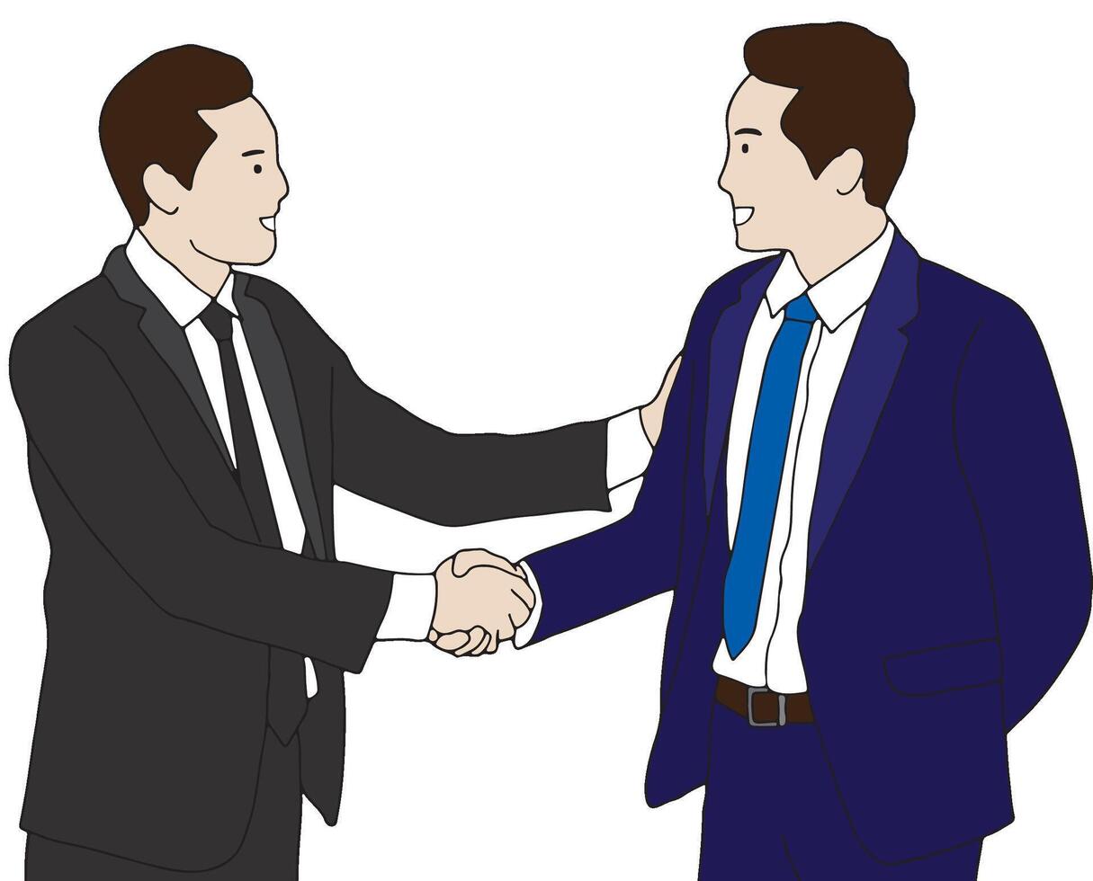 Two business man shake hands for agreement. vector