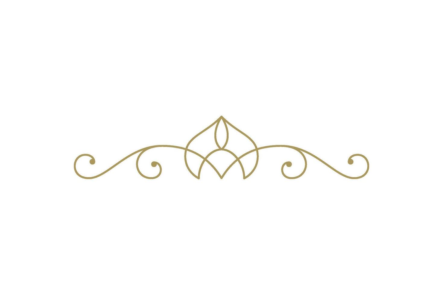 Vintage ornament swirl text divider filigree calligraphic vector illustration