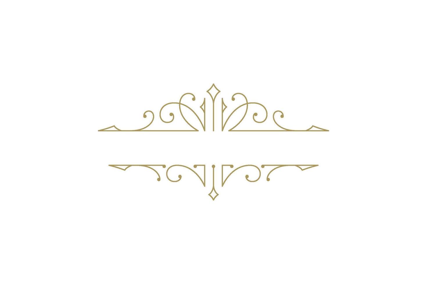 Vintage ornament swirl text divider filigree calligraphic vector illustration