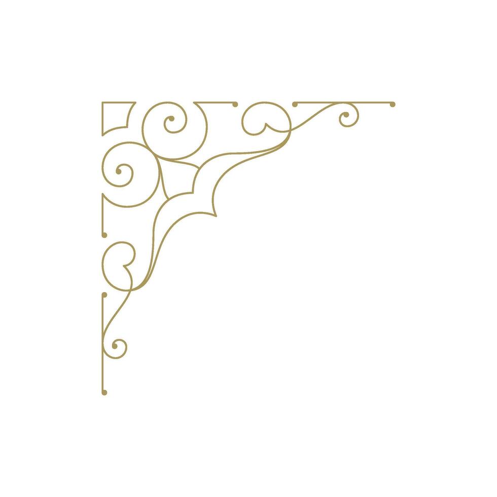 Decorative vintage ornament frame corner vector design element