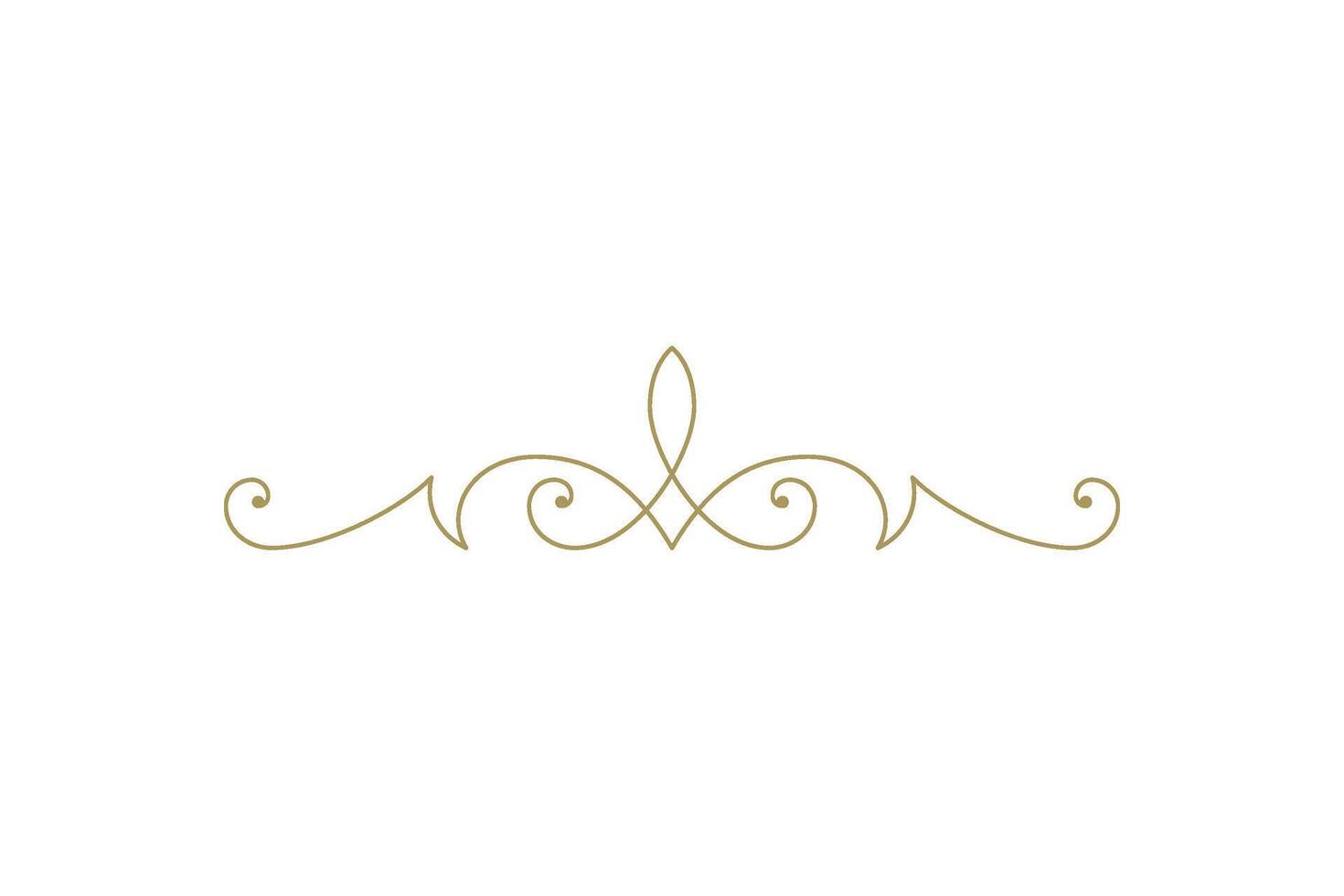 Vintage ornament swirl text divider filigree calligraphic vector illustration