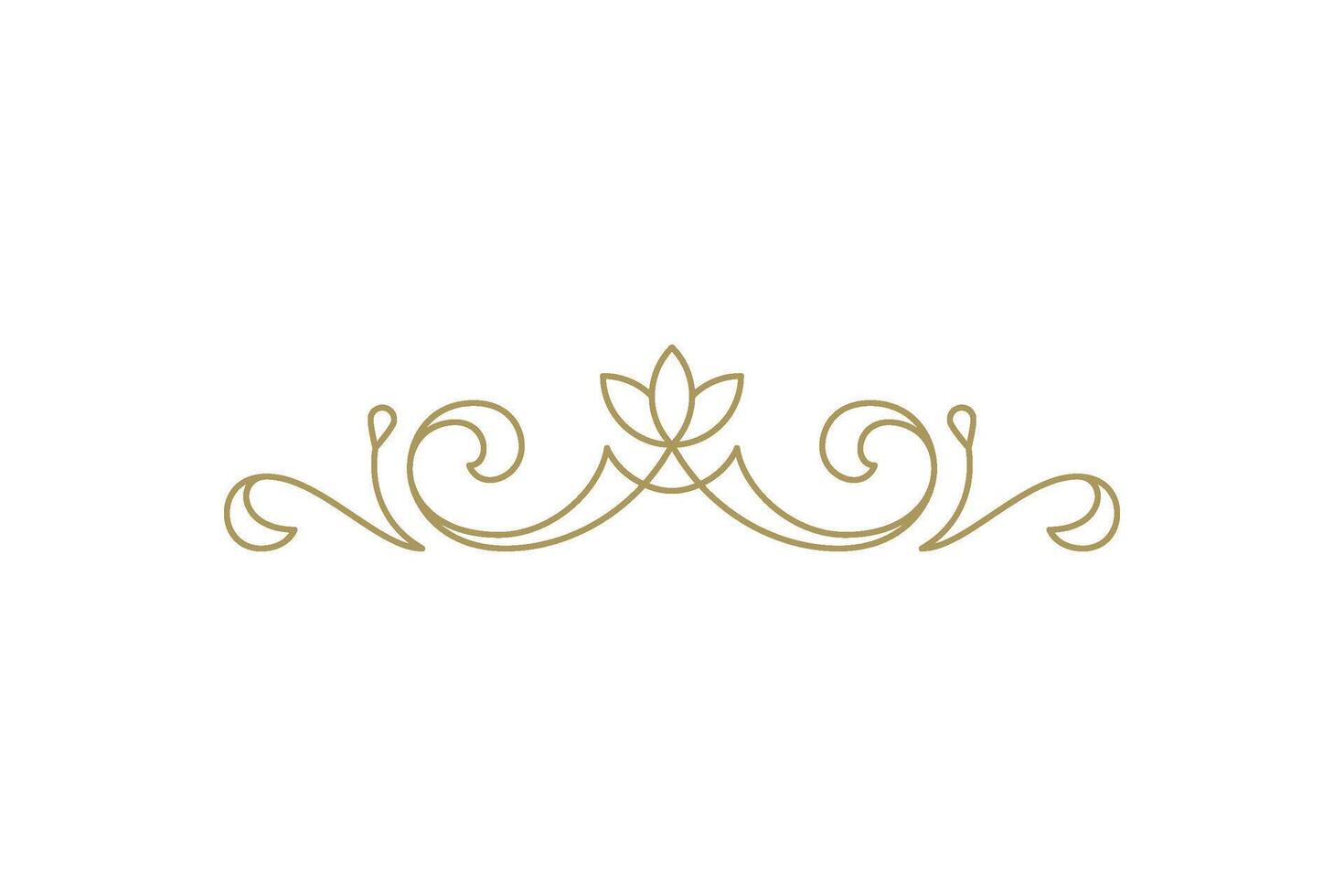 Vintage ornament swirl text divider filigree calligraphic vector illustration