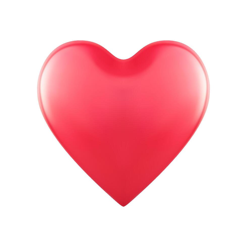rojo lustroso corazón San Valentín día amor aventura amorosa romántico fecha relación 3d icono realista vector